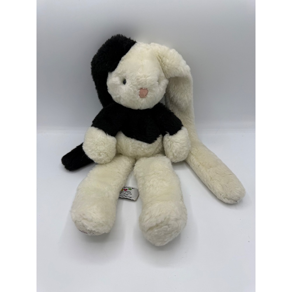Phebe Phillips A Little Silly Rabbit Plush Black White Long Floppy Ear Bunny 14"
